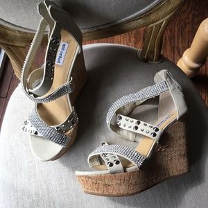 Not Rated wedge sandals new Beige size 8